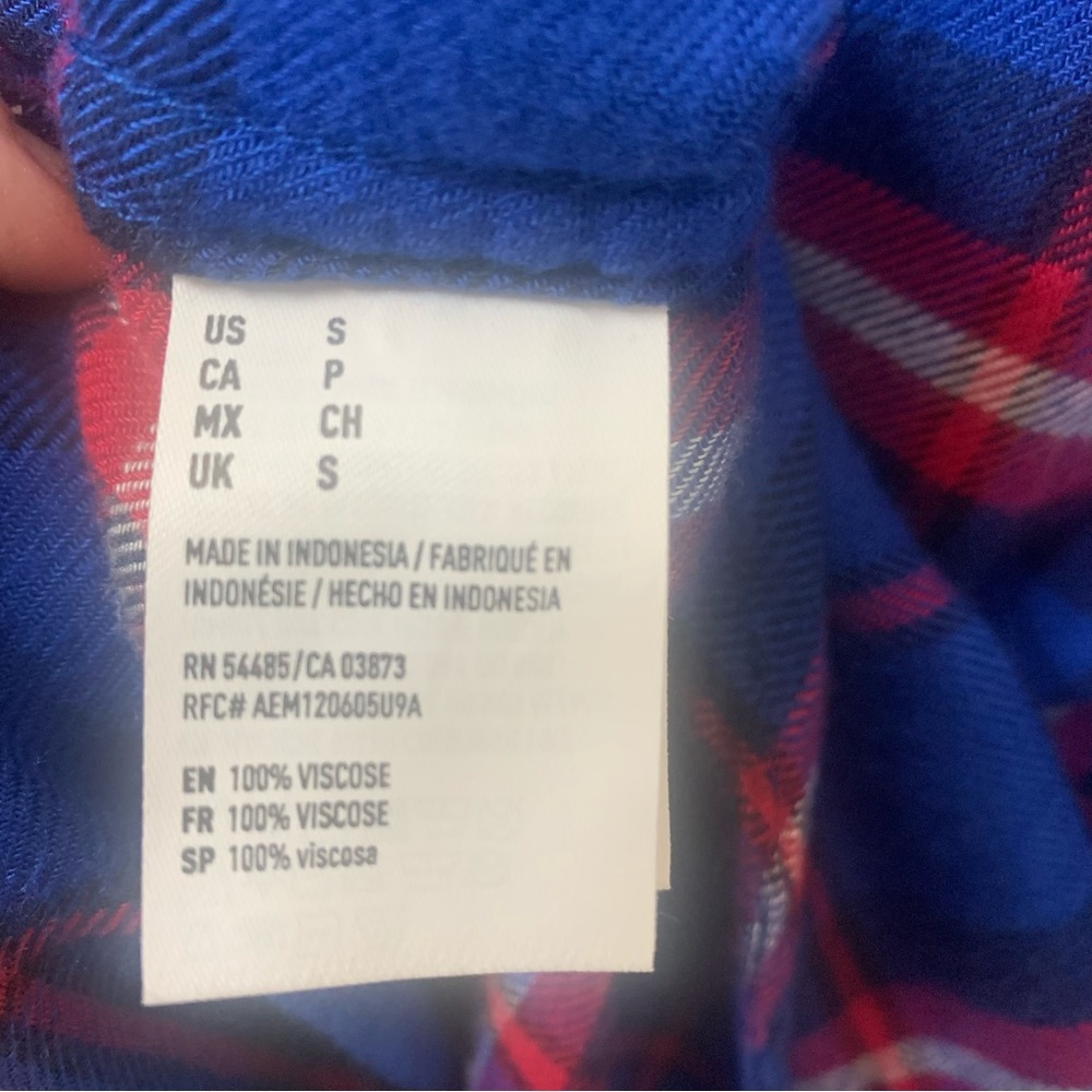AEO Small Ahh-Mazingly Plaid Flannel Boyfriend Shirt - Picture 14 of 14